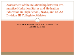 Assessment of the Relationship between Pre
