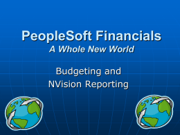 PeopleSoft Financials A Whole New World
