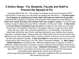 5 Action Steps: For Students, Faculty and Staff to Prevent