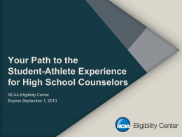 Your Path to the Student-Athlete Experience for High