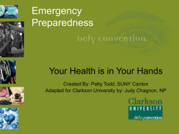 Emergency Preparedness: Your Health is in Your Hands