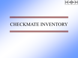 CHECKMATE INVENTORY - Dynamic Systems Inc