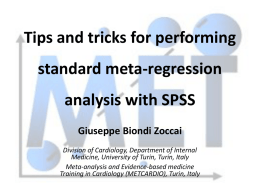 Performing standard meta-regression analysis with SPSS