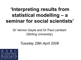 Some thoughts on statistical modelling in Stata