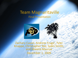 Team Magnaritaville Final Presentation