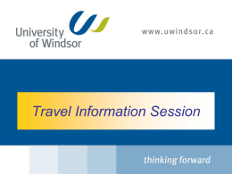 Travel Card Session - University of Windsor
