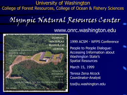 Welcome to the Olympic Natural Resources Center Winter