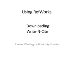 Using RefWorks