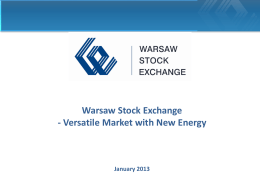 Warsaw Stock Exchange - Ministerstwo Spraw Zagranicznych