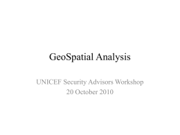 GeoSpatial Analysis (Presentation?)