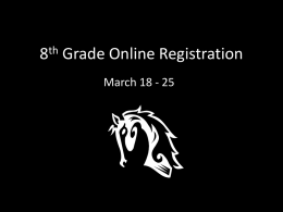 8th Grade Online Registration