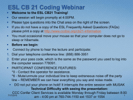 ESL CB 21 Coding Webinar