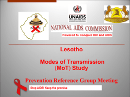 LESOTHO Analysis of Prevention Response & Modes of