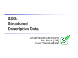TDWG TAG 1 - Structured Descriptive Data