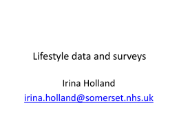 Lifestyle data and surveys - Public health observatory
