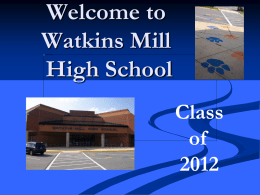 Welcome to Watkins Mill High School