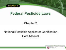Federal Pesticide Laws - Alabama Cooperative Extension System