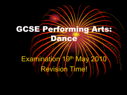 GCSE Performing Arts: Dance - South Dartmoor Community …