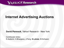 Internet-based Auctions and Markets