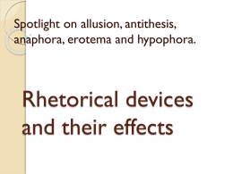 Rhetorical devices and their effects