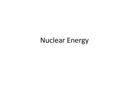 Nuclear Energy - University of Massachusetts Boston