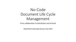 No-Code Document LifeCycle Management