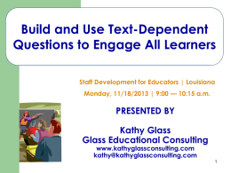 SDE Build & Use Text-Dependent Questions