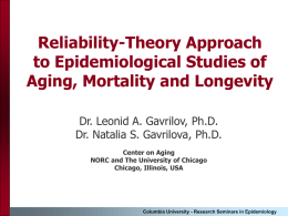Reliability-Theory Approach to Epidemiological Studies of