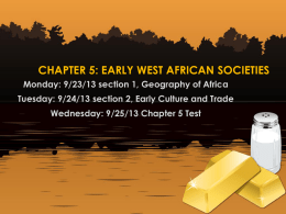 Chapter 5: Early West African Societies