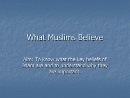 What Muslims Believe - Junior Cert Religious Education Exam