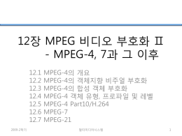 12장 MPEG 비디오 부호화 Ⅱ - MPEG