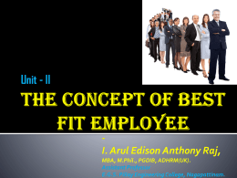 THE CONCEPT OF BEST FIT EMPLOYEE