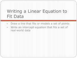 Writing a Linear Equation to Fit Data