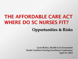 Where Do Nurses Fit - South Carolina Hospital Association