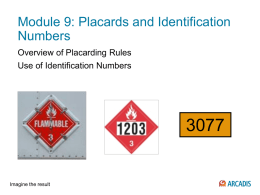 Module 9: Placards and Identification Numbers