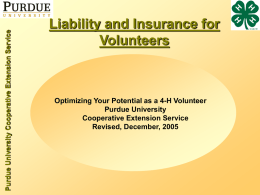 Liability and Insurance for Volunteers