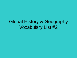 Global History & Geography Vocabulary List #2