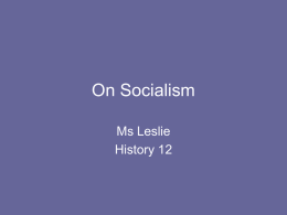 On Socialism - Dr. Charles Best Secondary School Library