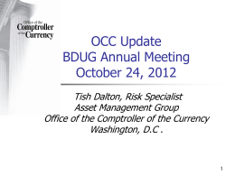 Citibank: OCC Presentation to Community Relations Dept