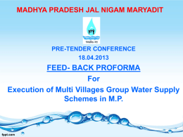 feed- back proforma - Madhya Pradesh Jal Nigam