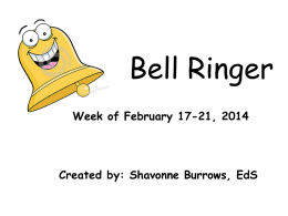 Bell Ringer Week of September 23