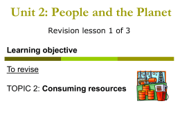 Unit 2: People and the Planet