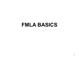 FMLA FOR MANAGERS