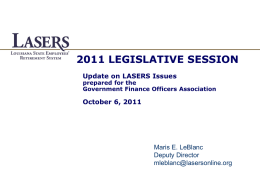 GFOA Lasers 2011 - Louisiana Government Finance Officers