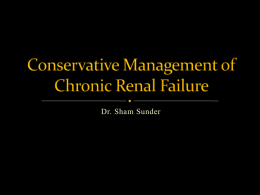 Conservative Management of Chronic Renal Failure