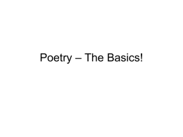 Poetry – The Basics!