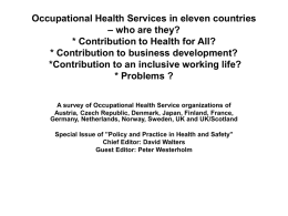 Occupational Health Services in eleven countries – who are