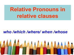 Defining relative clauses