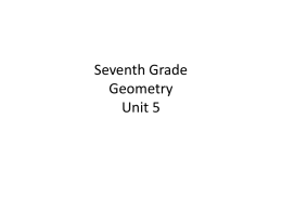 Seventh Grade Geometry Unit 5