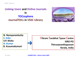 Linking Users & Online Journals in TOCosphere JournalTOCs